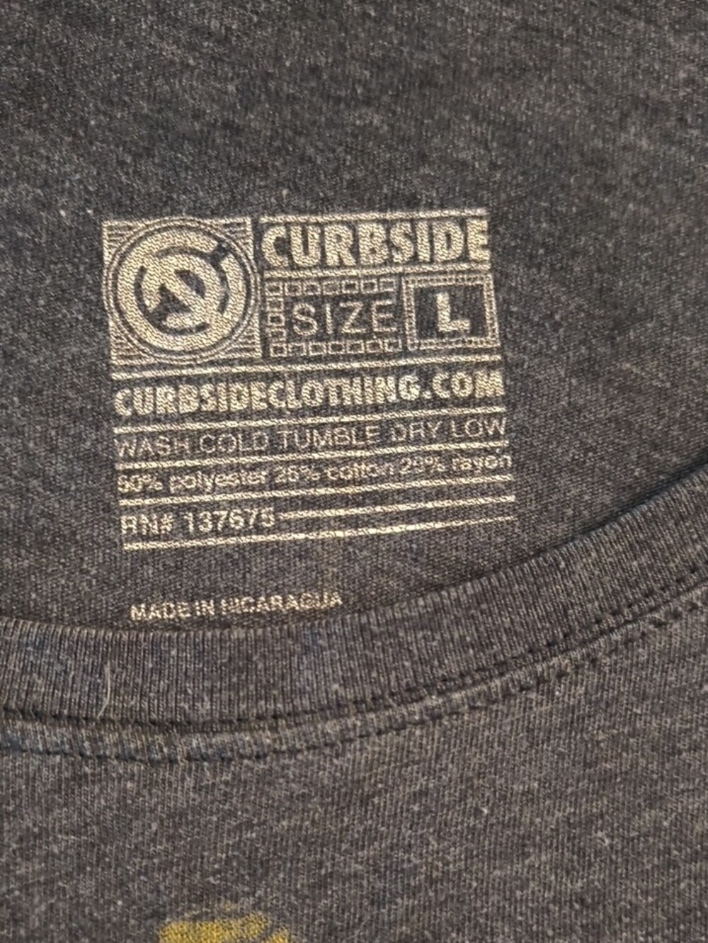 Curbside Women’s L Charcoal Graphic Tee w/ Peace Symbol -Hippie -love -Mandala - Picture 2 of 8